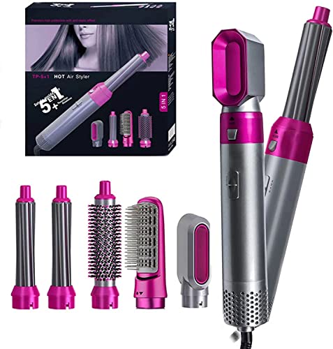 DRUMSTONE 5-in-1 Hot Air Brush Hair Dryer & Styler with Rotating Barrel - Detachable Electric Hair Styler for All Hair Types (15-Year Warranty) | Perfect for Salon-Quality Blowouts at Home, Travel & Daily Styling