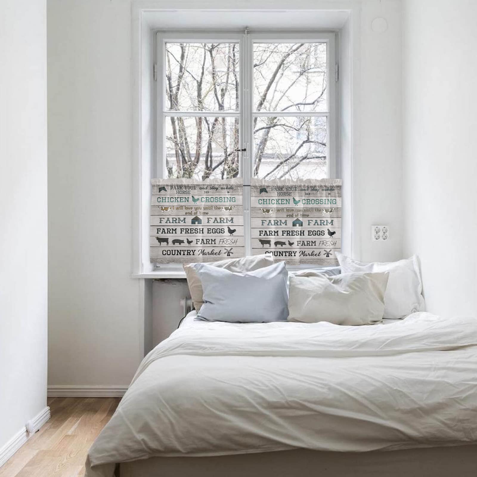 Farmhouse Window Tier Curtain Set of 2 Panels - 55