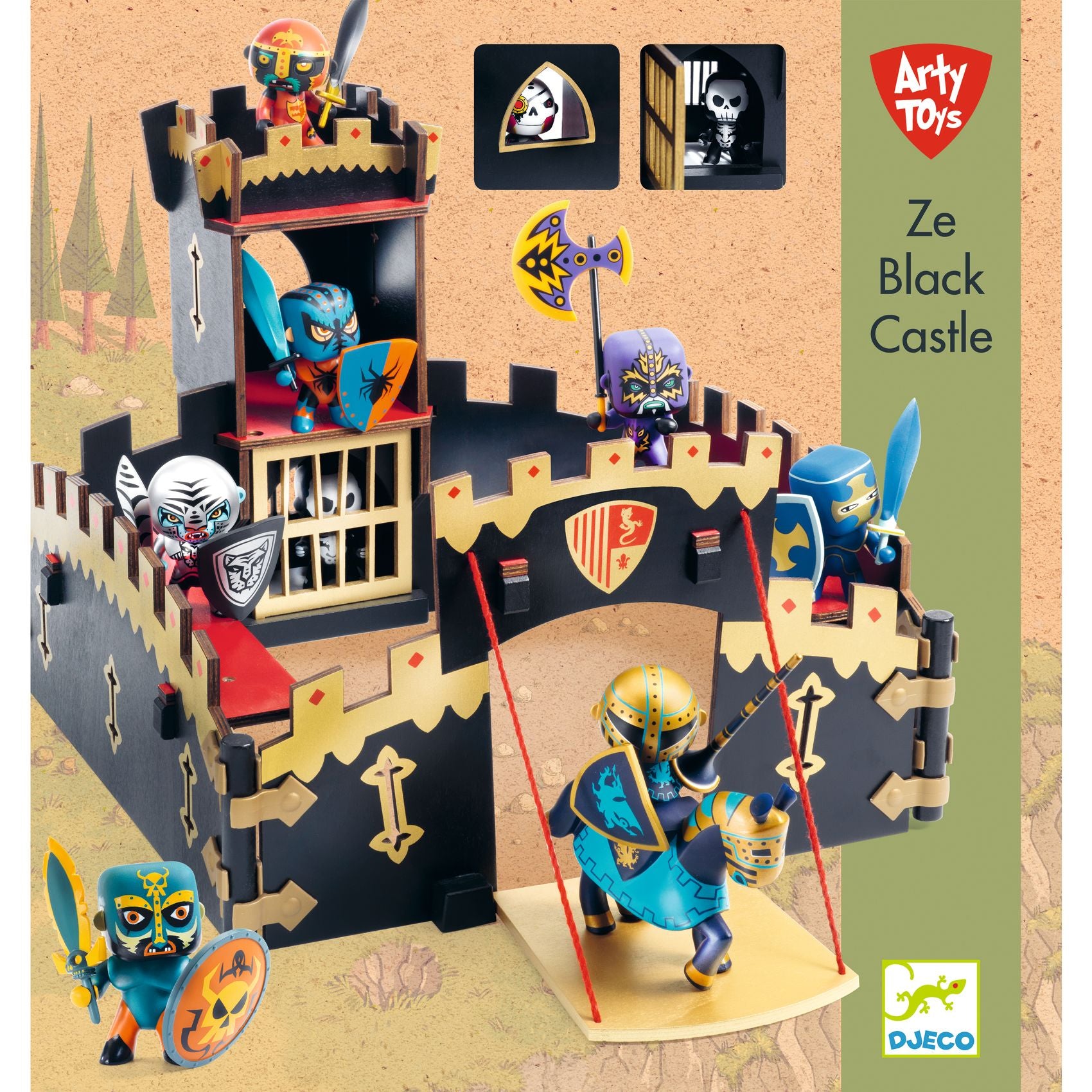 Djeco Arty Toys Black Castle - Creative Building Blocks for Kids | Pretend Play, Educational STEM Toy for Children's Imagination & Storytelling