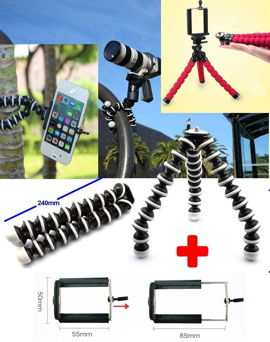 Flexible Mini Phone Tripod Stand with Adjustable Legs - Portable & Lightweight for iPhone, Samsung, Android - Perfect for Vlogging, Live Streaming, Photography & Video Calls