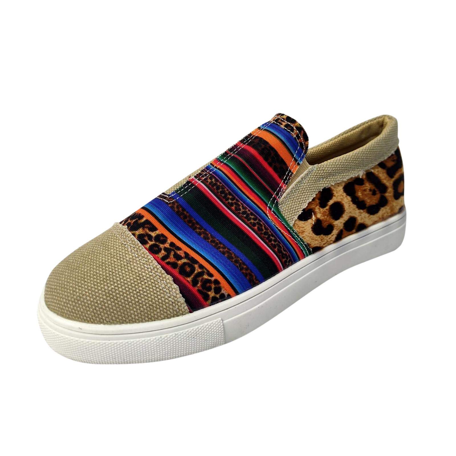 Women's Casual Canvas Overshoes - Flat Comfortable Slip-On Shoes in Brown | Perfect for Everyday Wear, Work & Outdoor Activities