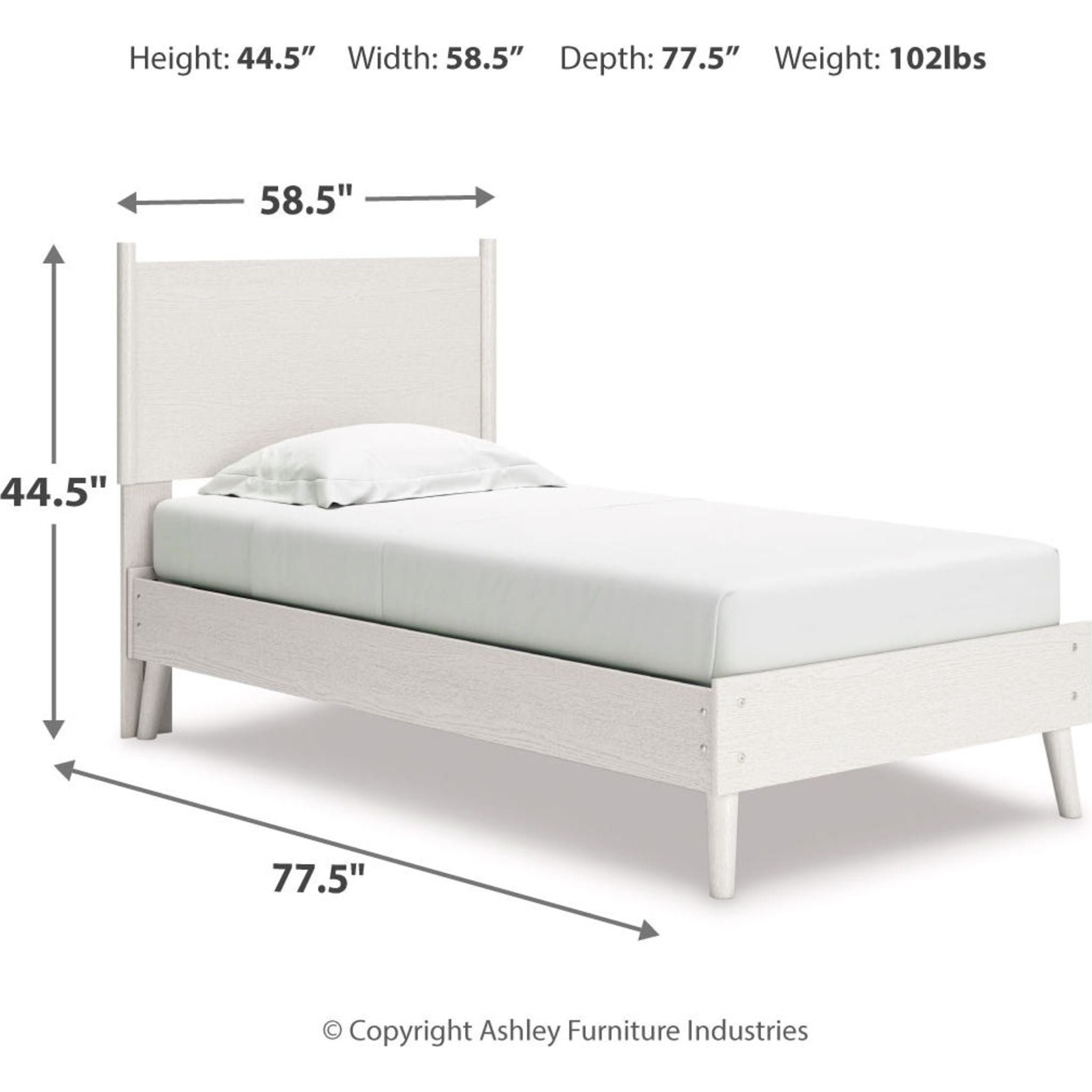 Aprilyn Twin Panel Bed Frame - White Wooden Platform Bed with Headboard & Footboard - Perfect for Kids, Teens & Guest Rooms