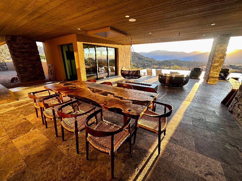 Epoxy Resin River Dining Table with Premium Walnut Wood Legs - Perfect for Modern Home Dining Room, Kitchen, and Office Spaces