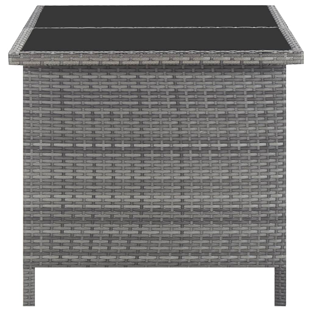 5-Piece Gray Poly Rattan Outdoor Dining Set with Comfortable Cushions - Durable Patio Furniture for Garden, Backyard, and Poolside Relaxation