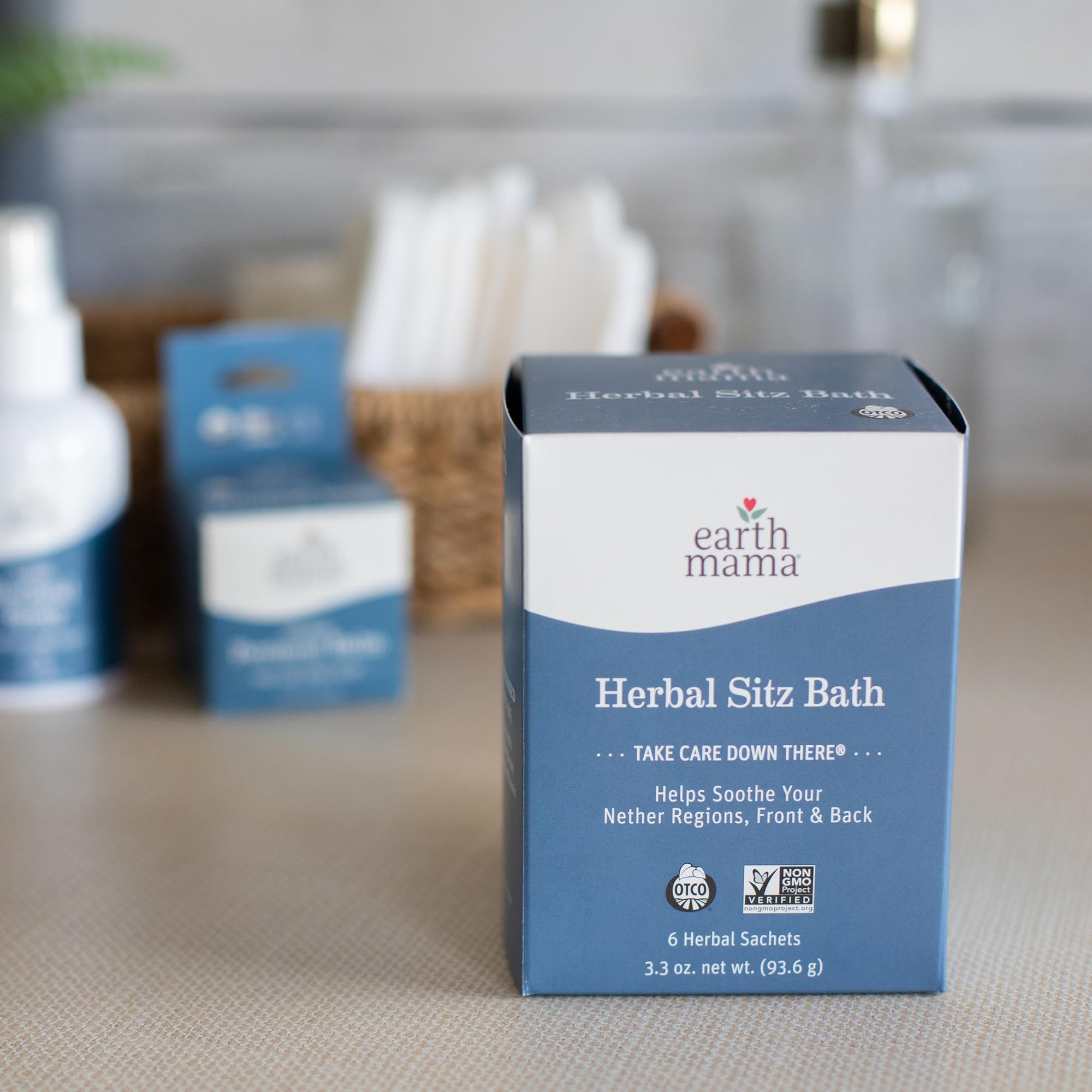 Earth Mama Herbal Sitz Bath Soak - 6 Count | Natural Postpartum Care & Hemorrhoid Relief with Witch Hazel & Calendula | Perfect for Pregnancy Recovery & Post-Birth Healing