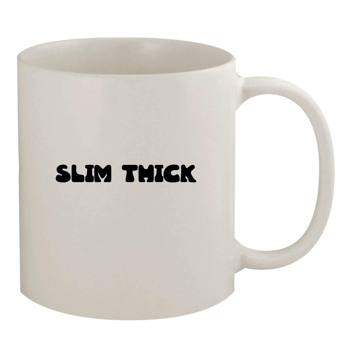 Premium Slim Thick Ceramic Coffee Mug - 11oz White Porcelain Tea Cup with Comfortable Handle - Perfect for Home, Office, or Gift Giving