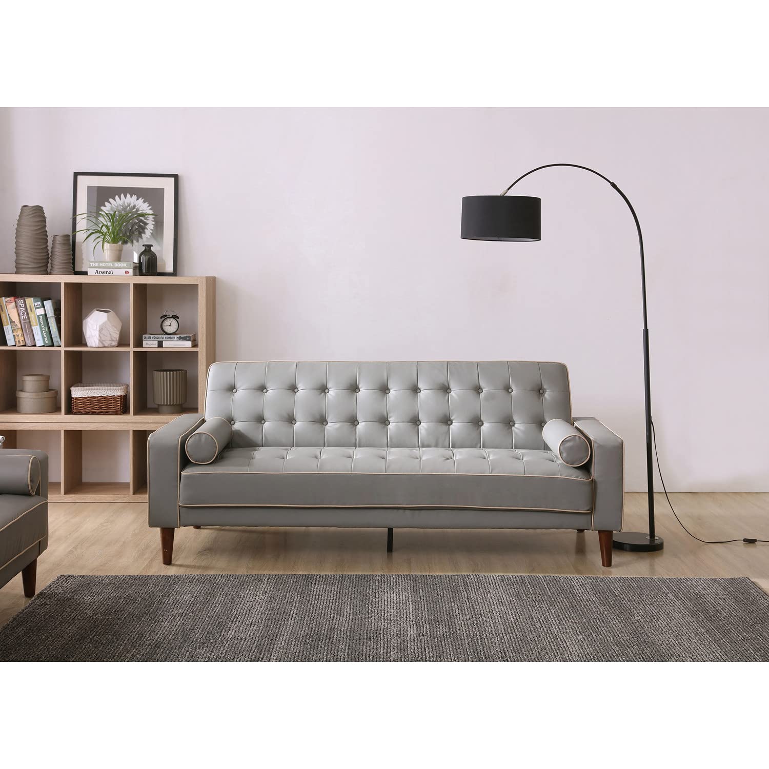 Glory Furniture Andrews G832A-S Convertible Sofa Bed with Storage, Gray - Perfect for Small Apartments, Guest Rooms & Home Offices