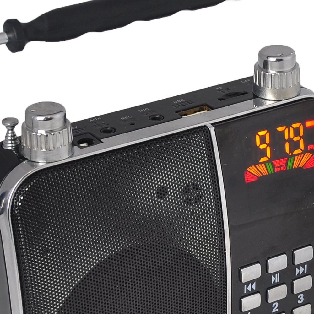 Pyle PWMA63 Portable Lightweight Headset Microphone with Voice Amplifier & FM Radio - Digital LCD Display, USB/SD Card Slot - Perfect for Teachers, Presentations, Karaoke, Tour Guides, Public Speaking & Outdoor Events