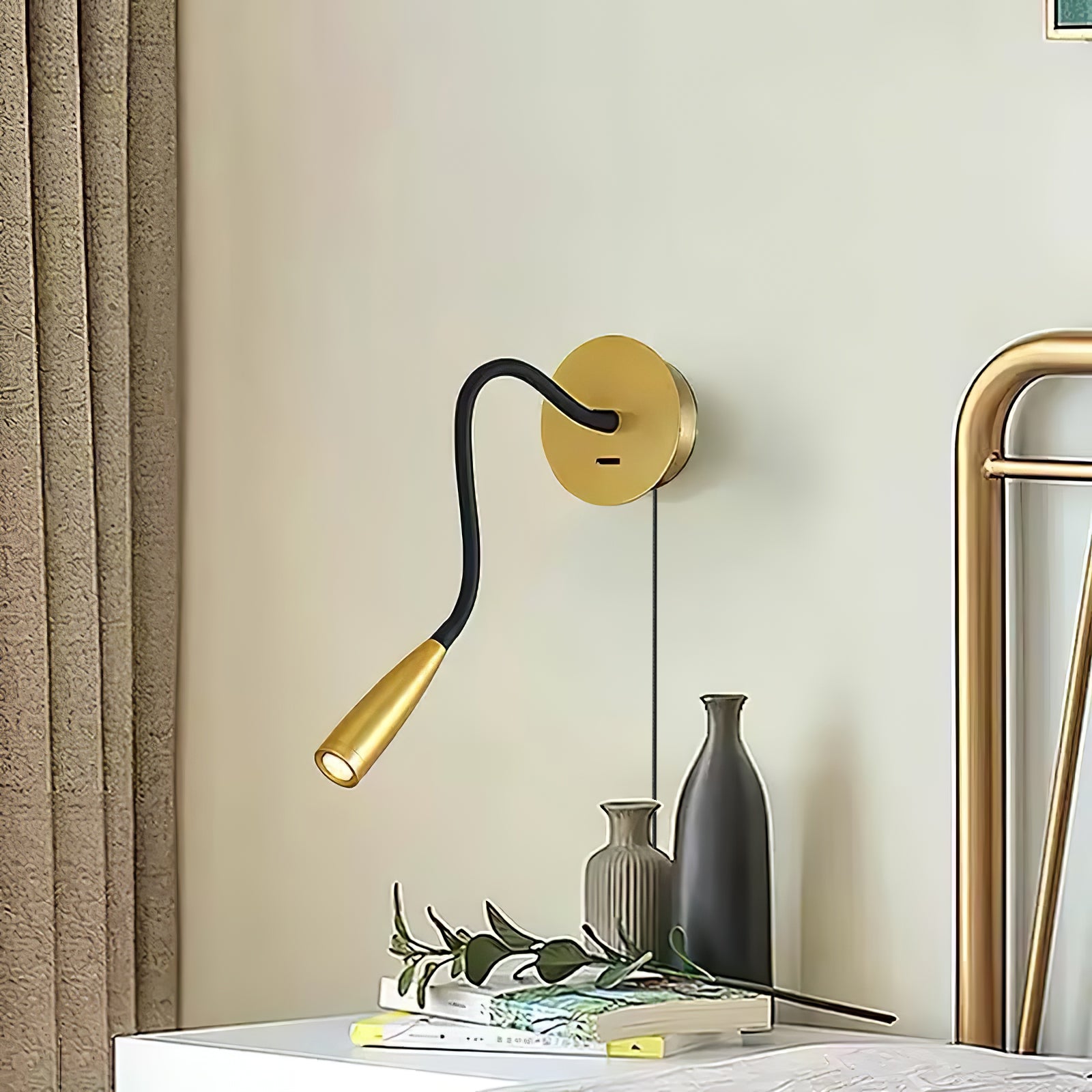 Flexi Hose Plug-in Wall Light - Adjustable Night Light for Bedroom, Bathroom, Hallway - Energy Efficient LED with Auto Sensor - Perfect for Kids Room, Nursery & Staircase Lighting