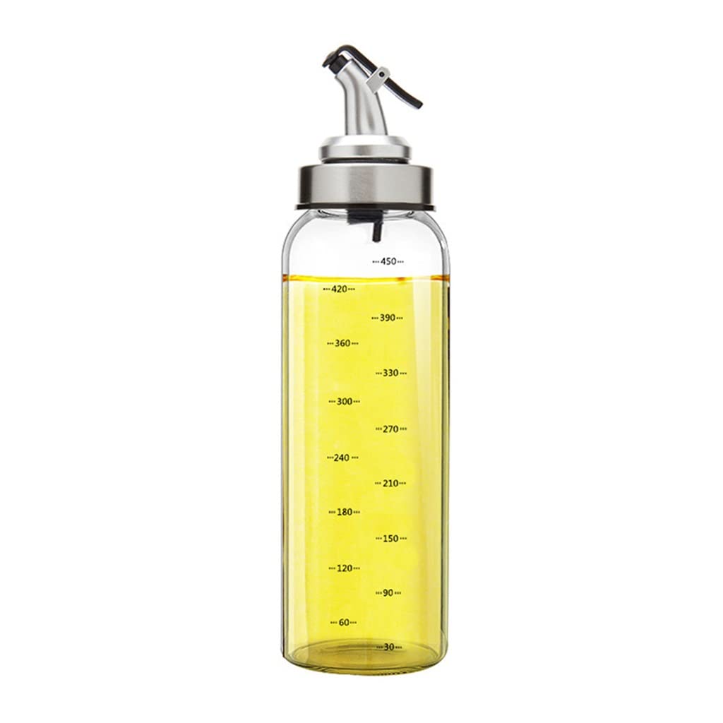 Premium Glass Oil and Vinegar Dispenser Bottle - 300ml Clear Kitchen Seasoning Storage Bottle for Cooking, Salad Dressing & Baking - Drip-Free Pour Spout, Elegant Design for Countertop & Dining Table