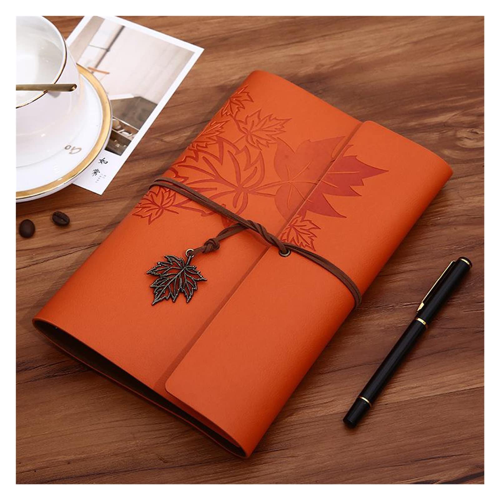 Vintage PU Leather Travel Notebook - A7/A6/A5 Blank Kraft Journal for Sketching, Diary & Notes | 145x100mm Portable Size | Perfect for School, Office & Travel Writing Supplies (Color: E)