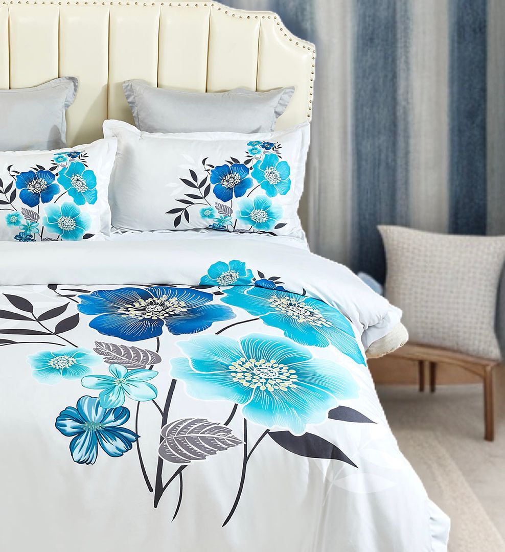 Braithe Floral Quilt Cover Set - Super King Size Bedding | Luxury Floral Design for Master Bedroom & Guest Room Decor