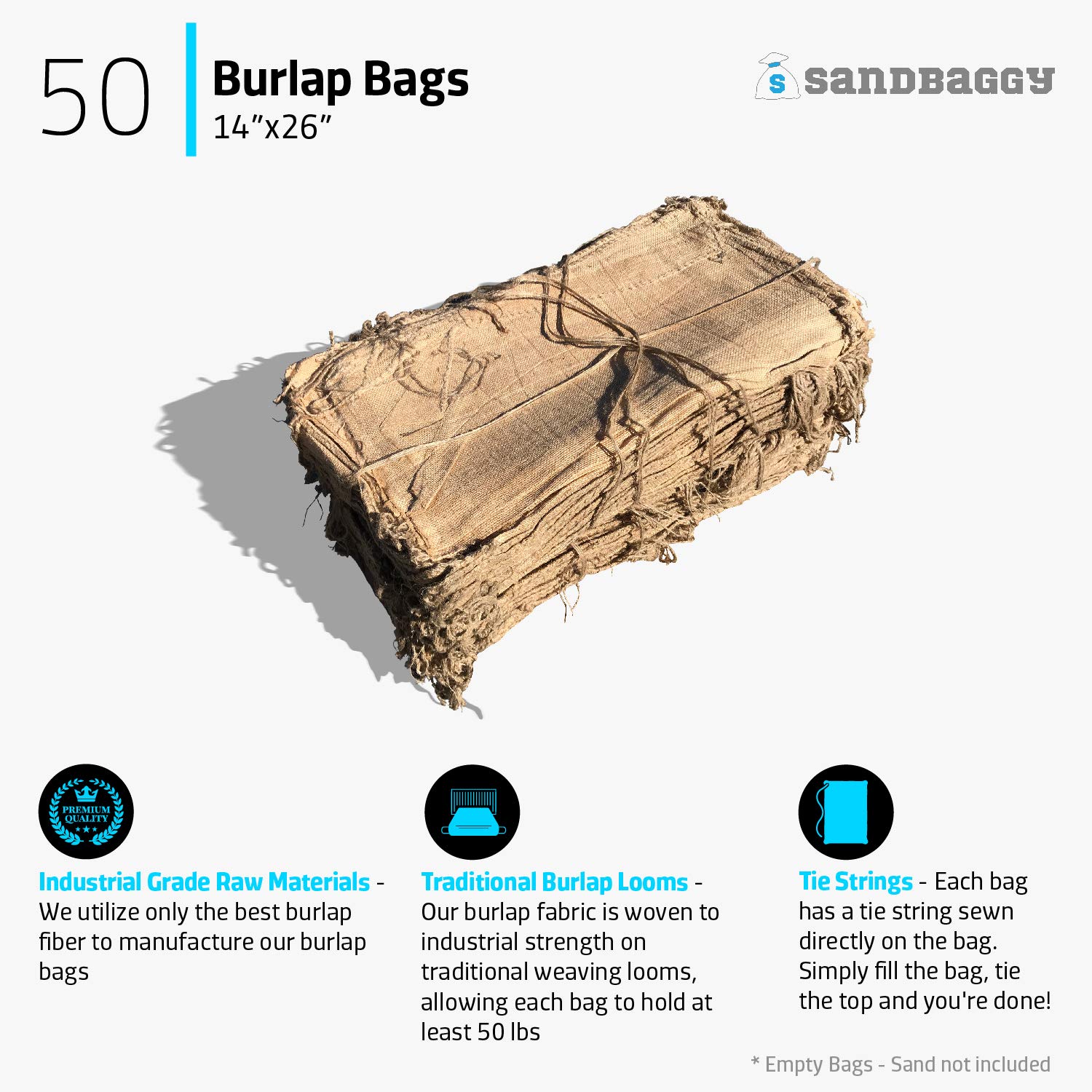 Sandbaggy Heavy Duty Burlap Sand Bags 14
