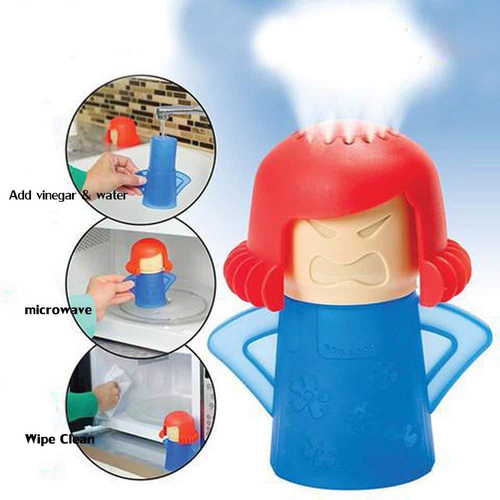 Microwave Cleaner for Angry Mom - Fast & Easy Stain Removal with Fridge Odor Absorber - Perfect for Home, Office & Kitchen Cleaning in Minutes