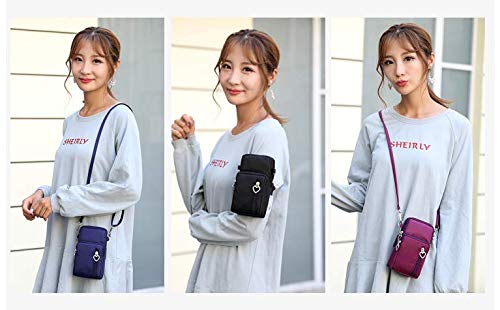 Compact Crossbody Phone Bag for iPhone 13/14/15 Pro, Galaxy S23/S24/S22/S21 & Pixel 8/7a/6 - Slim Shoulder Purse with Wallet & Armband - Perfect for Travel, Gym & Everyday Use