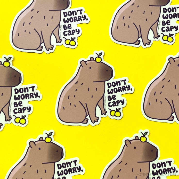 Capybara Vinyl Sticker - Waterproof & Durable Decal for Laptops, Water Bottles & DIY Crafts - Cute Animal Stickers for Scrapbooking & Journaling