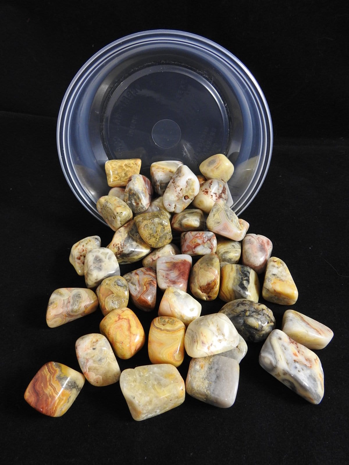 Natural Crazy Lace Agate Tumbled Stones - 1 lb Bulk Healing Crystals for Jewelry Making, Meditation & Home Decor