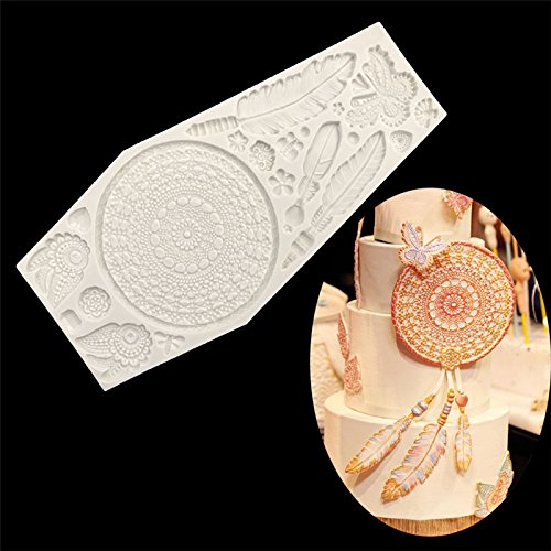 Premium Silicone Fondant Molds for Cake Decorating - Flower & Feather Pattern Chocolate Candy Molds | Baking Tools for DIY Desserts, Cupcakes, Wedding Cakes & Party Treats