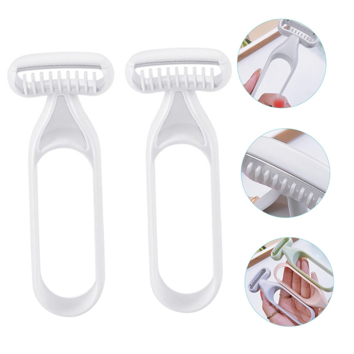 2-Pack Grey Resin Manual Body Hair Trimmer & Armpit Shaver - Dual Blade Razor for Smooth Skin, Clothes & Armpit Hair Removal - Perfect for Travel, Gym & Personal Grooming