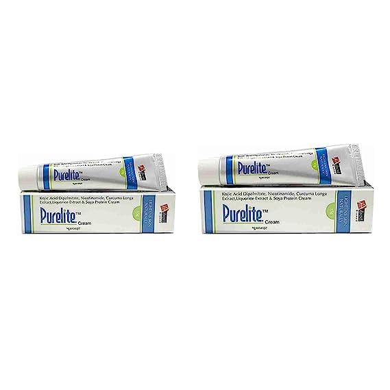 Purelite Kojic Acid & Soy Protein Skin Brightening Cream - Pack of 2 | Dark Spot Corrector, Even Skin Tone | For Face & Body Care, Daily Moisturizer