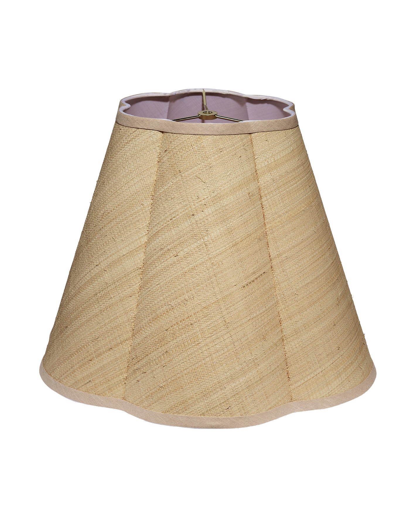 Stylish Raffia Scalloped Lamp Shade - Natural Woven Rattan Pendant Light Fixture for Bedroom, Living Room & Boho Decor