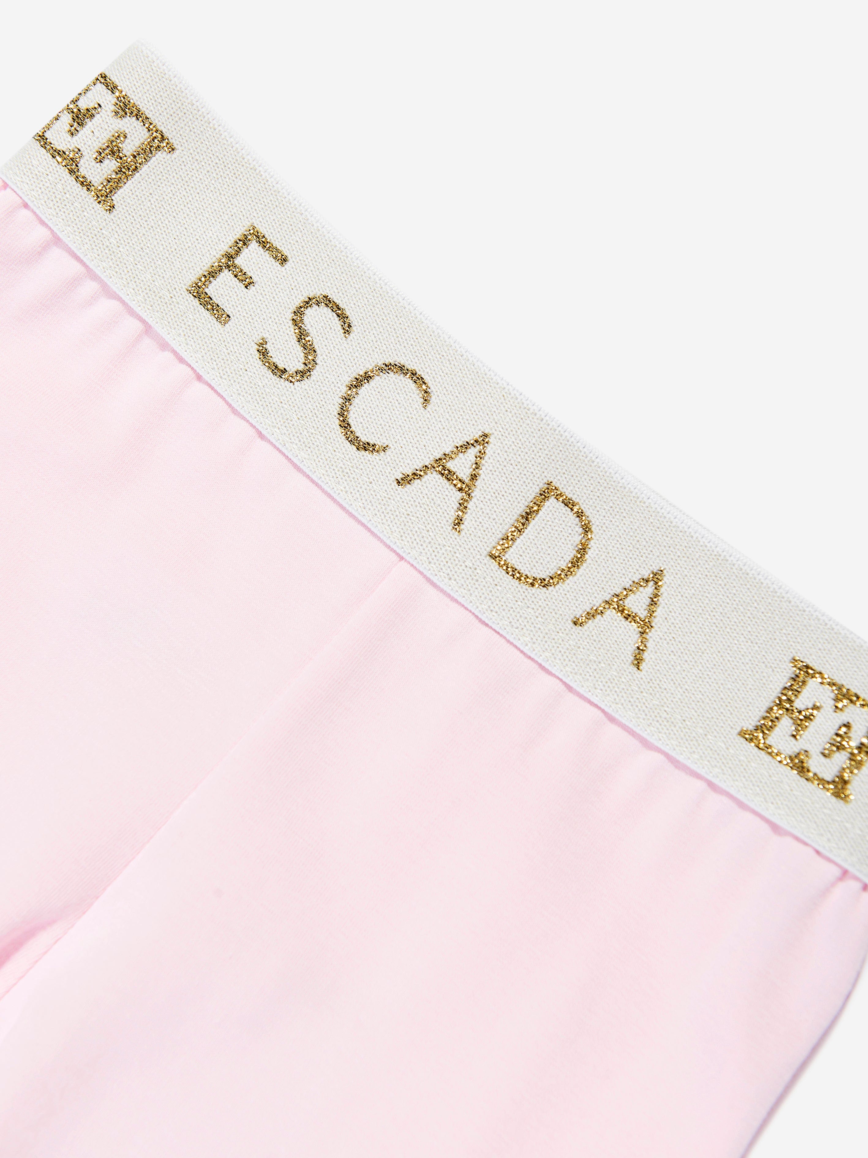 Adorable Pink Baby Girls Logo Leggings - Soft Cotton Stretchy Toddler Pants for Playtime, Daycare & Family Outings