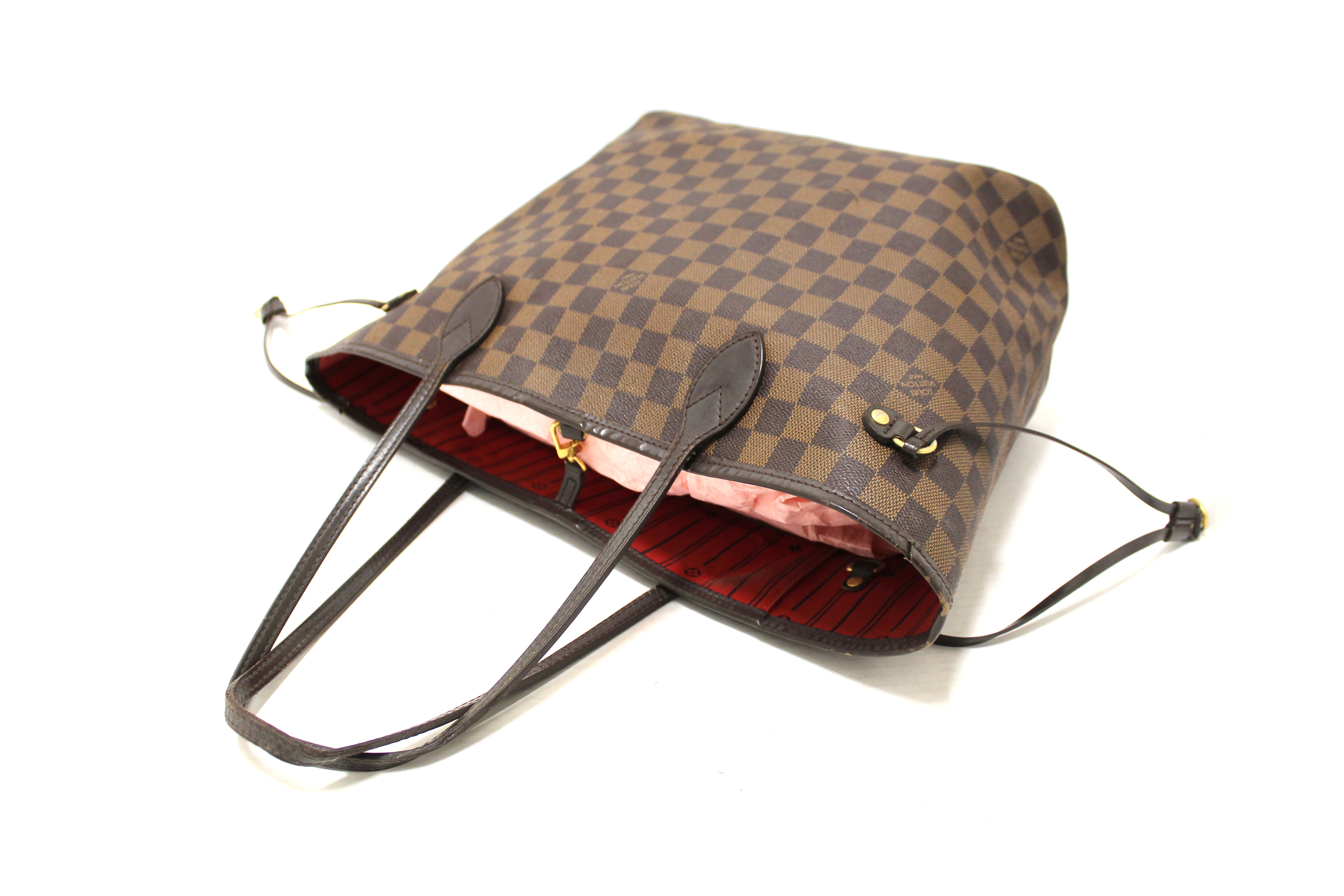 Authentic Louis Vuitton Damier Ebene Canvas Neverfull MM Tote Bag - Luxury Designer Handbag for Women, Perfect for Work, Travel & Everyday Use