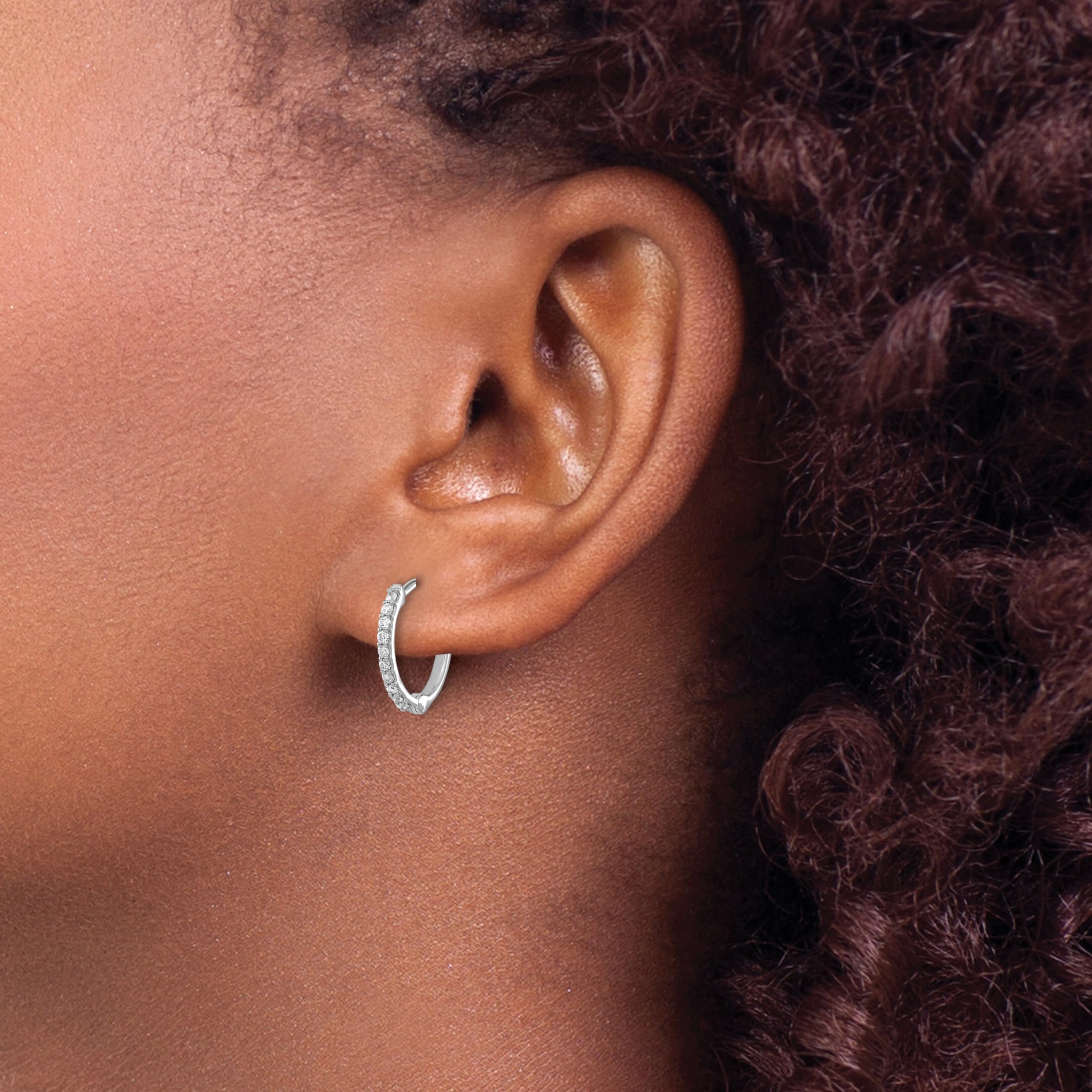 14K Rose Gold Diamond Hinged Hoop Earrings for Women - Luxury Dangle Hoops for Parties, Weddings & Everyday Wear