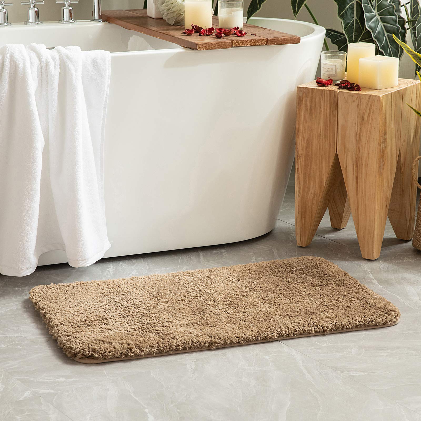 Non-Slip Bathroom Rug - Soft Microfiber Mat (16x24