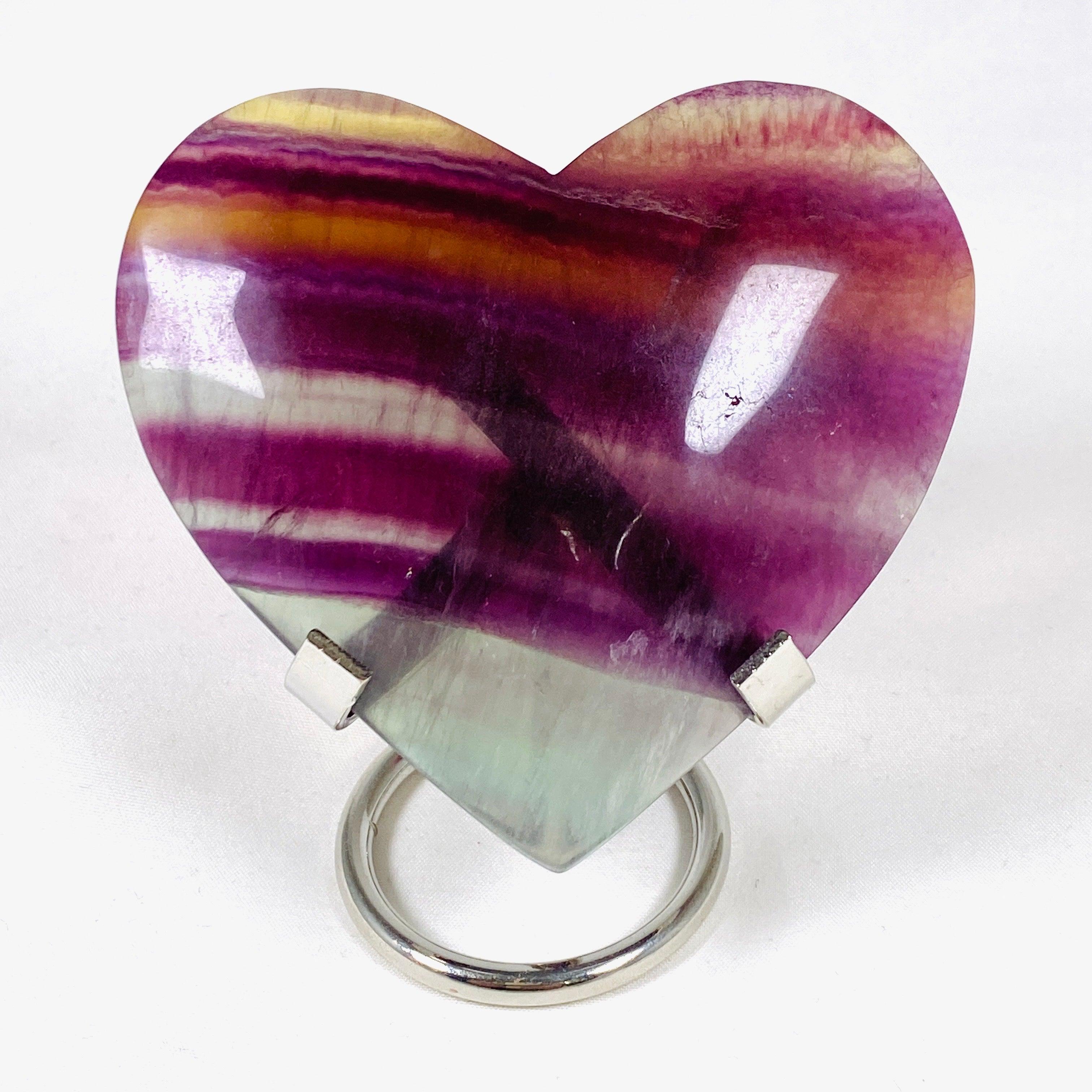 Rainbow Fluorite Heart Pendant - RFH 02 - Natural Crystal Jewelry for Healing, Meditation & Spiritual Energy - Perfect for Reiki Practitioners & Crystal Collectors