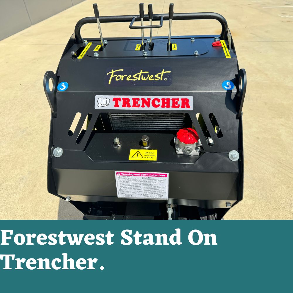 Forestwest 600MM Stand-On Trencher - 20HP Self-Propelled Ditch Digger BM699 - Perfect for Landscaping, Irrigation, and Utility Installation Projects