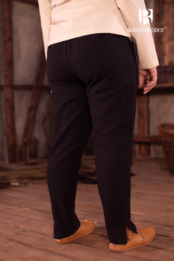 Viking Age Skjoldehamn Pants - Andoya Black Wool Trousers for LARP, Reenactment & Medieval Costume