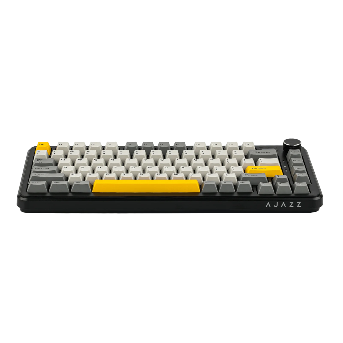 AJAZZ AK820 MAX RGB Mechanical Keyboard - Black Gray Yellow, Magnetic Switch, Wired & Wireless Gaming Keyboard with OLED Screen | Perfect for Gaming, Office Work, and Typing Enthusiasts
