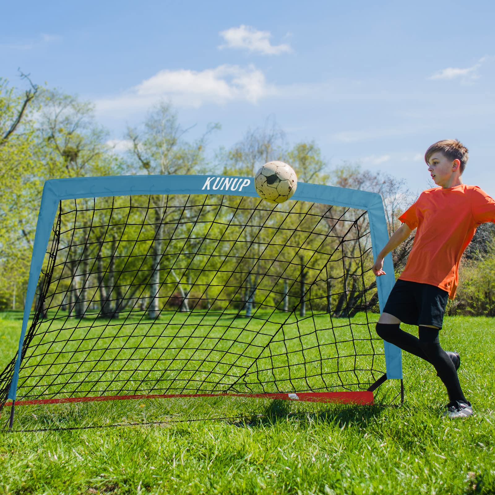 Portable Foldable Soccer Goal for Kids & Adults - 5x3, 6x4, 9x5FT Backyard Soccer Net with Carrying Bag - Perfect for Youth Training, Family Games & Outdoor Sports Activities