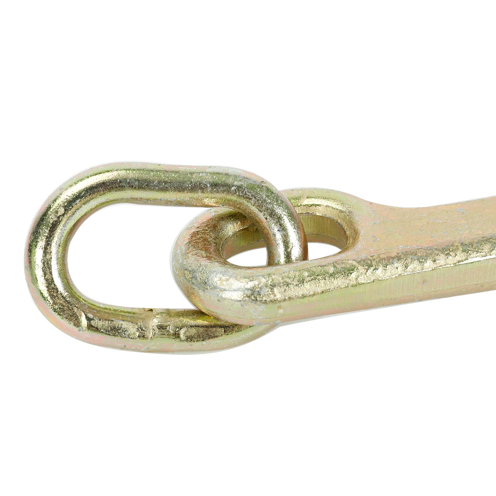 2 Pack Heavy Duty Yellow Zinc Plated 15-Inch G70 Tow Axle Strap with J Hook & Clevis for Wrecker Rollback - Secure Towing Solution for Trucks, Trailers & Off-Road Recovery