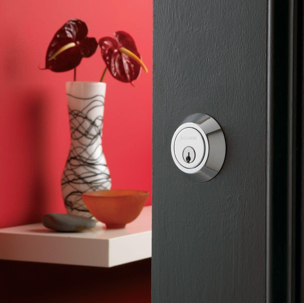Baldwin Hardware 8241.102 Single Cylinder Deadbolt Lock - High Security Door Lock for Home, Office & Commercial Use
