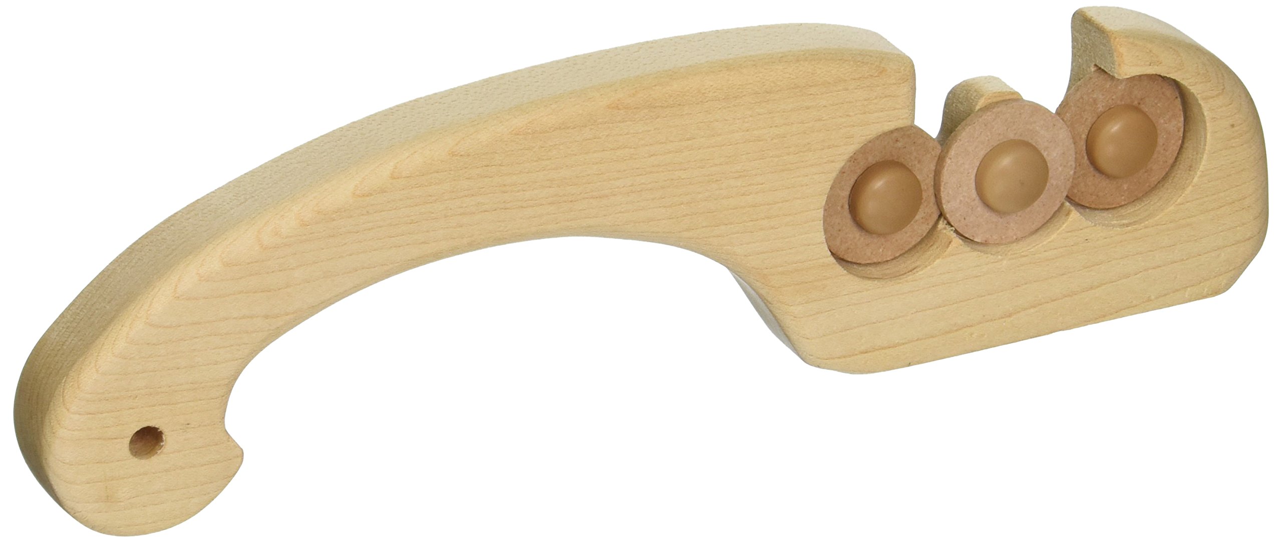 Mcgowan Firestone Curve Wood Handle 3-Stone Knife Sharpener - Professional Kitchen Tool for Sharpening Knives, Scissors & Tools - Perfect for Home Chefs & Outdoor Cooking