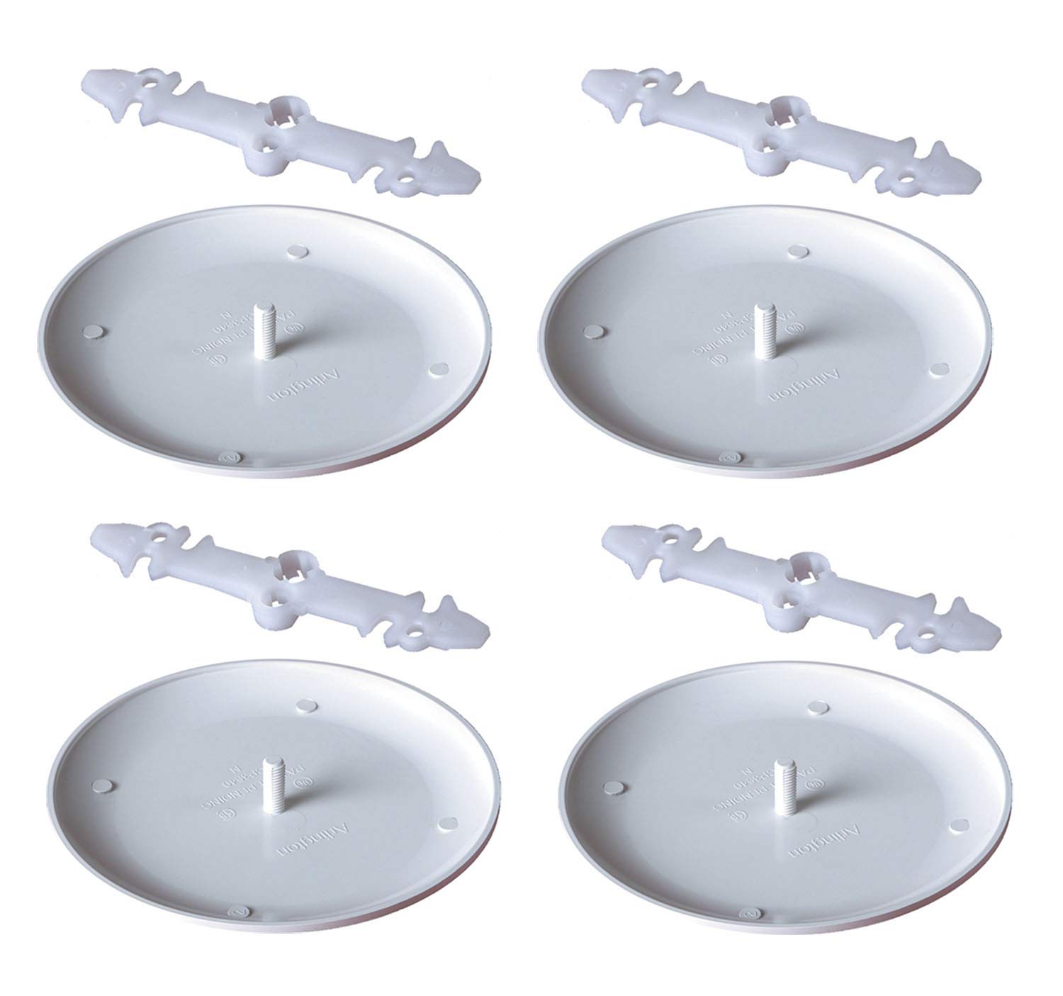 4-Pack White Wall Plate Covers - 2-Pack Set of 4 - Durable Electrical Outlet Plates for Home & Office Decor