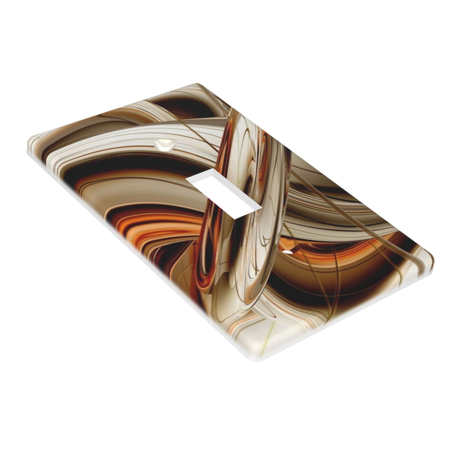 Orange Abstract Light Switch Cover - Decorative Single Toggle Wall Plate, 1 Gang Faceplate (4.50 x 2.76 Inch) - Perfect for Living Room, Bedroom & Office Decor
