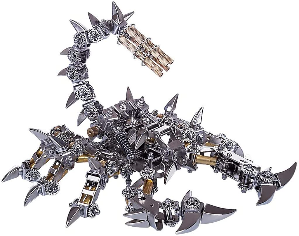 3D Metal Scorpion Model Kit - DIY Mechanical Assembly Puzzle, Stainless Steel Detachable Construction Toy for Adults & Kids | Perfect Birthday Gift, Desk Decor & STEM Learning Activity