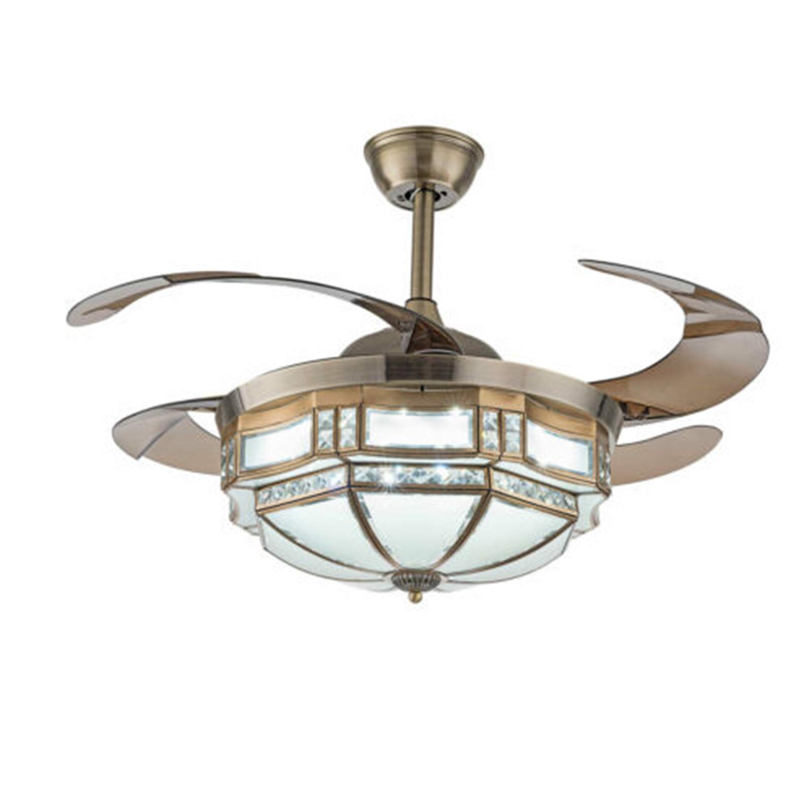 Modern Tiffany Style Ceiling Fan with Light - 42