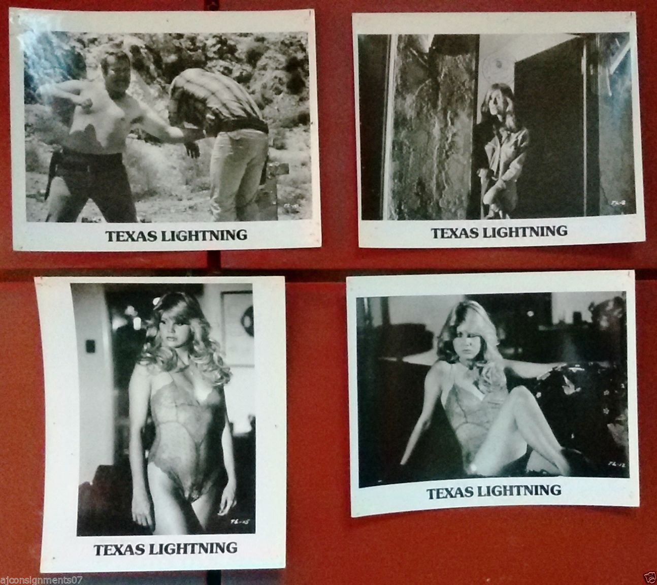 Vintage Texas Lightning Movie Photos (Set of 10) - Black & White 80s Film Memorabilia Featuring Cameron Mitchell - Perfect for Movie Collectors, Home Theater Decor & Retro Wall Art Displays