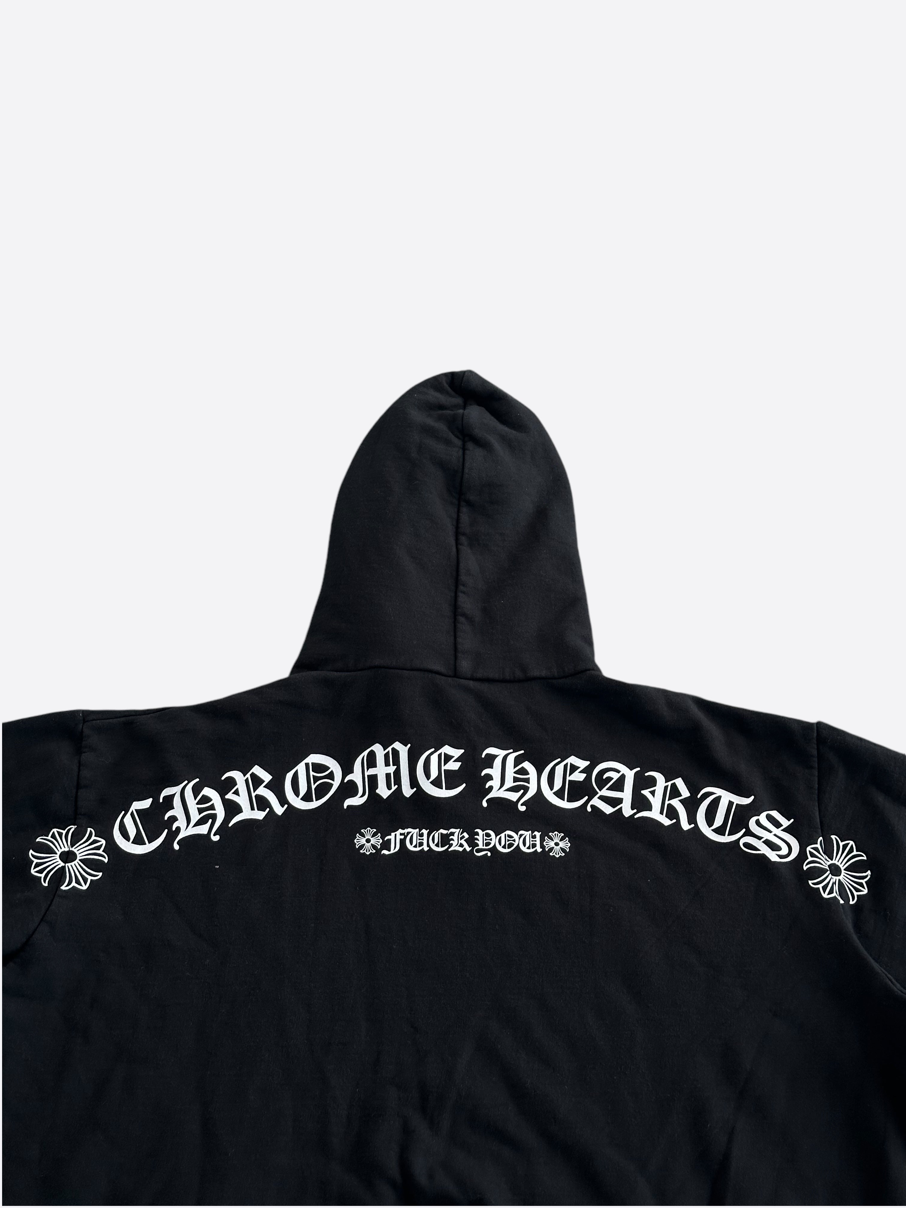 Chrome Hearts Black & White T-Bar Logo Hoodie for Men & Women | Streetwear Fashion | Perfect for Casual Outfits & Urban Style