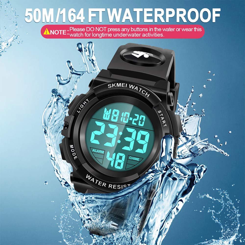 Waterproof LED Digital Watch for Kids - Durable & Stylish Kids Watch for Swimming, Sports & Outdoor Activities - Perfect Gift for Boys and Girls