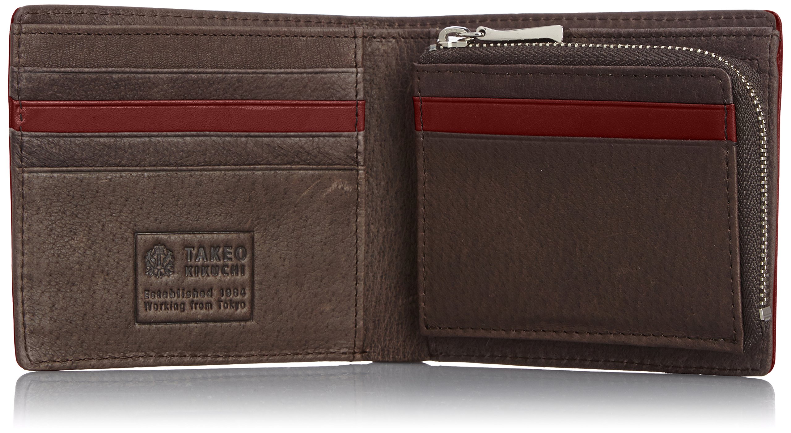 TAKEO KIKUCHI Genuine Leather Men's Wallet - Slim Bifold RFID Blocking Credit Card Holder for Everyday Use & Travel