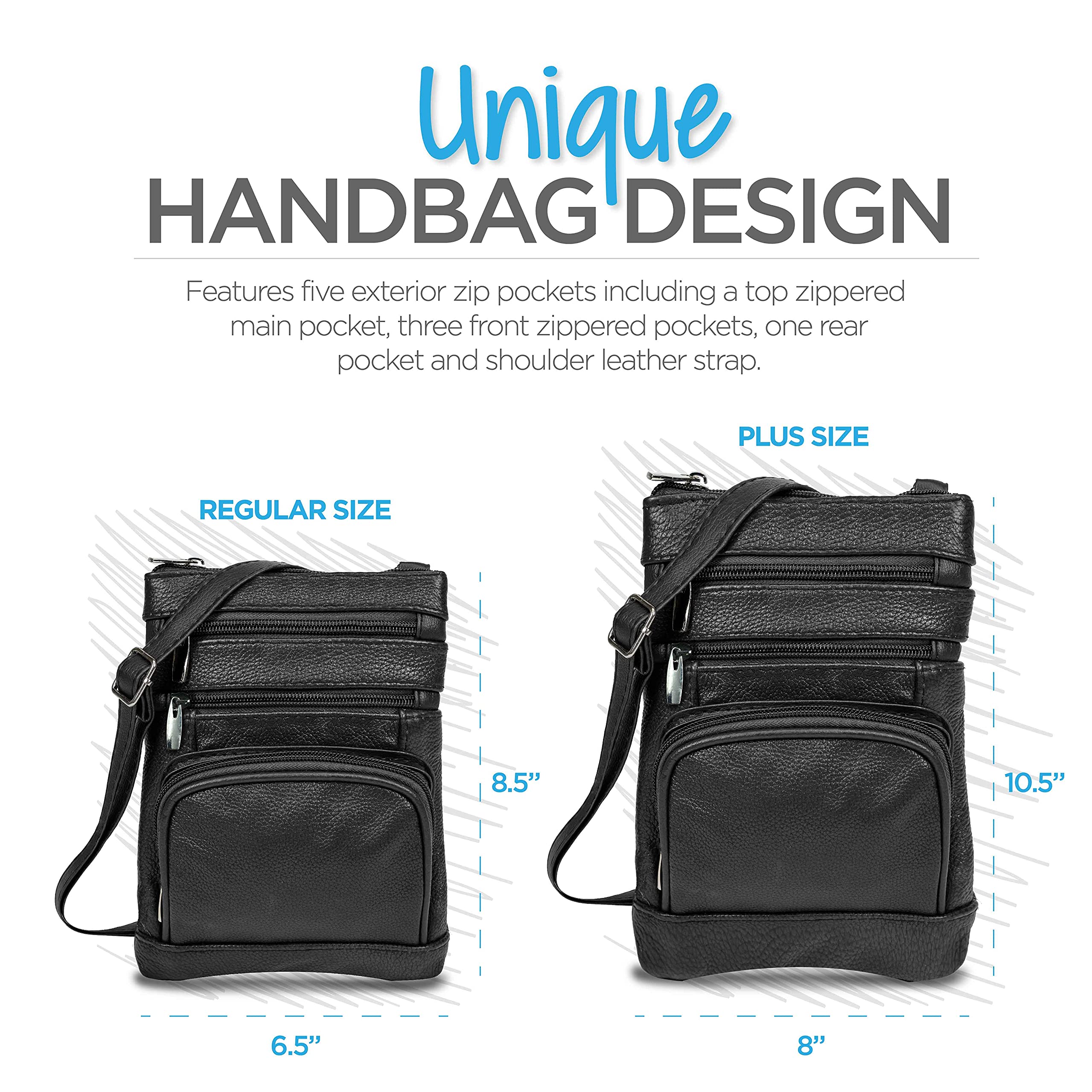 Stylish Krediz Leather Crossbody Purse for Women - Adjustable Strap, Multiple Pockets, Soft & Durable - Perfect for Travel, Shopping & Everyday Use