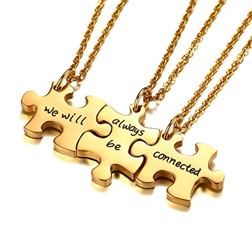 Personalized 3-Piece Friendship Necklace Set - Moon Sun Star Puzzle Pendant for Best Friends & Bridesmaids Gifts