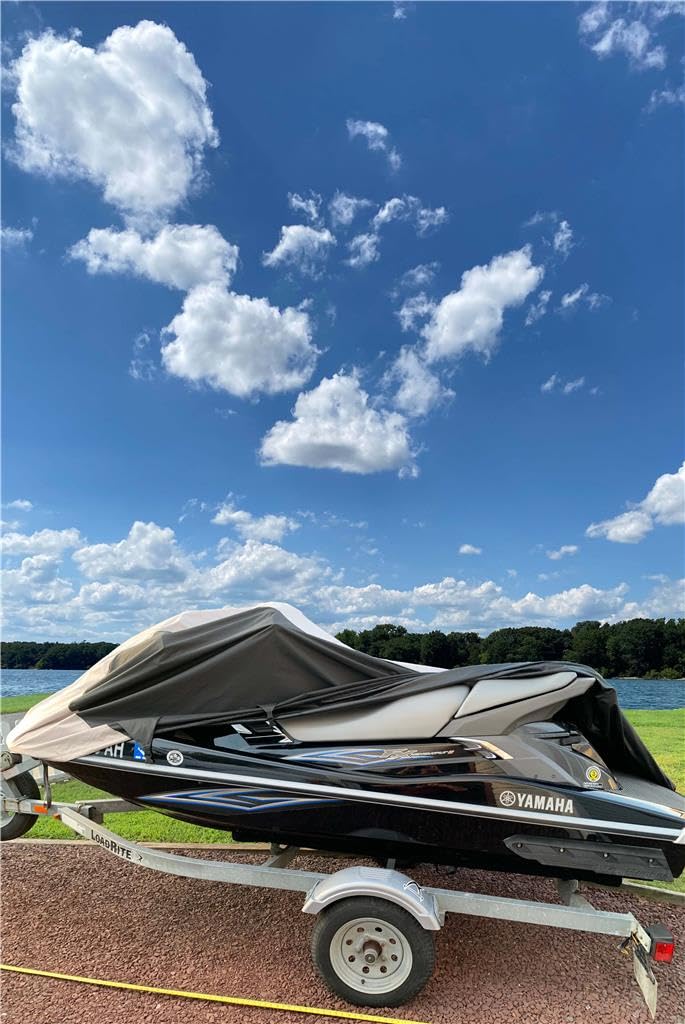 Yamaha Jet Ski EX Deluxe Cover 2017 - SBU Compatible Waverunner Cover 600D Heavy Duty Canvas - Waterproof Protection for Storage & Outdoor Use