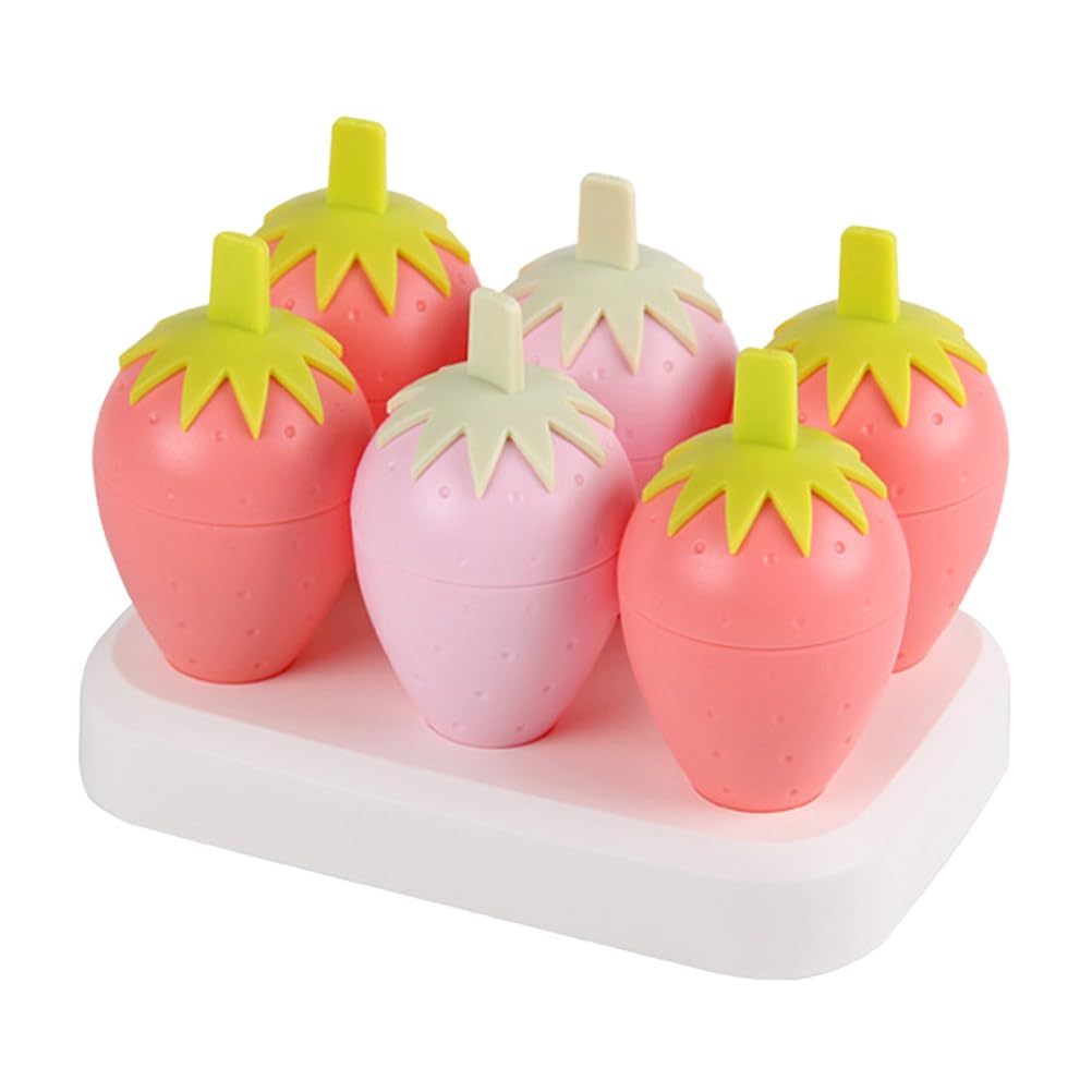 6-Piece Reusable Silicone Popsicle Molds for Kids - DIY Ice Cream, Strawberry & Fudge Treats | BPA-Free, Easy Clean | Perfect for Summer Snacks, Birthday Parties & Family Fun