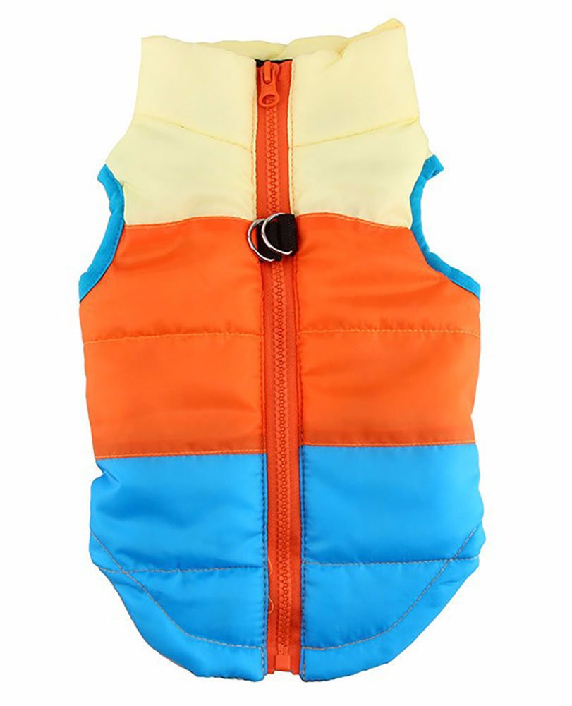 MaruPet Reversible Dog Vest Coat - Waterproof, Windproof & Warm Winter Jacket for Small & Medium Dogs (XXS, Apricot/Orange/Blue) - Ideal for Cold Weather Walks, Outdoor Adventures & Daily Protection